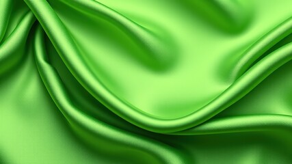 Monochrome Green Satin Fabric - AI Art