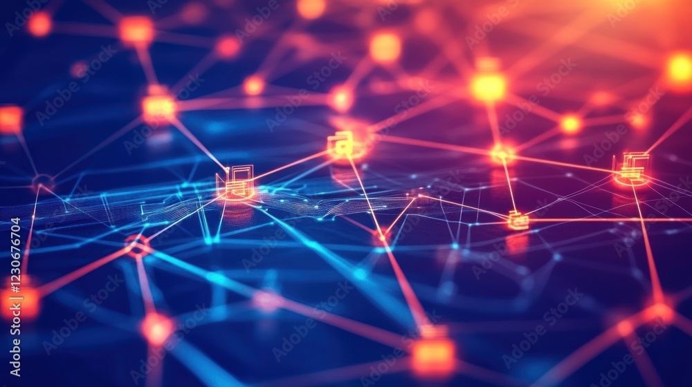 Poster Abstract Network Data Visualization Showing Interconnected Nodes