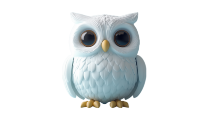 This adorable 3D owl character made of plasticine features vibrant colors and large, expressive eyes, creating a fun and whimsical design. Its cute, friendly face and playful nature make it ideal for