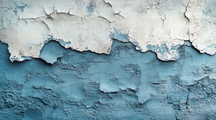 Obraz premium Cracked and Peeling Blue Plaster Wall in Urban Environment. Generative AI
