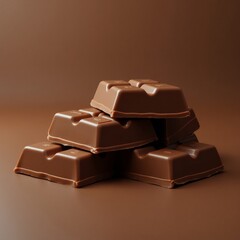 A delectable pile of milk chocolate bars.