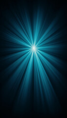 Fototapeta premium Strahlendes Licht in geheimnisvollem Blau auf dunklem Hintergrund