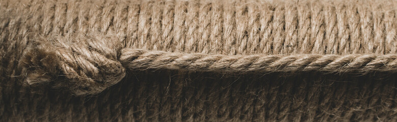 A large coil of linen rope