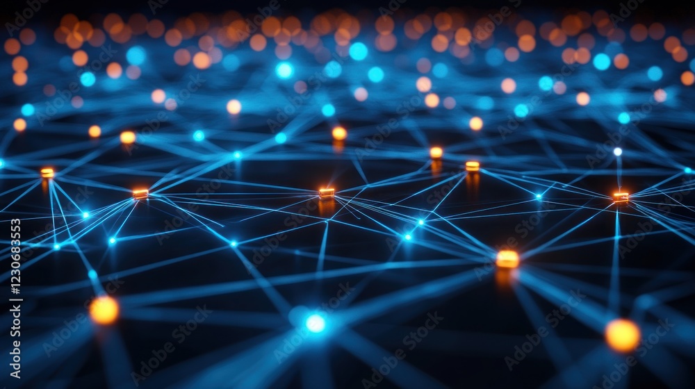 Poster Abstract Network Showing Interconnected Nodes and Lines