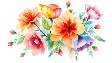 Spring Flowers Watercolor Illustrations - Bright & Beautiful