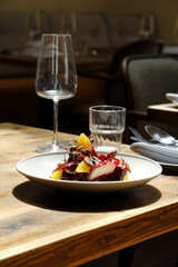 served table in restaurant