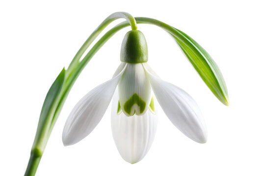 spring snowdrop flower isolated on the white background