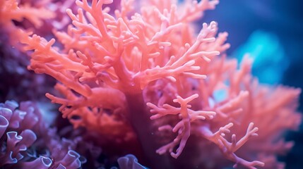 Fototapeta premium Beautiful coral in the sea. Close-up macro photo.