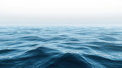 Fototapeta premium Tranquil ocean horizon with gentle blue waves under soft sky gradient