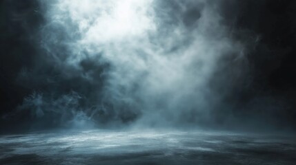 Fototapeta premium Dramatic dark misty atmosphere with dense fog and moody lighting