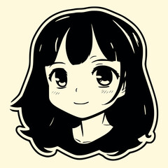 kawaii, anime, catgirl, neko, chibi, manga, view, minimalist, line art, black and white, cute, adorable, feline, anime girl, manga girl, neko girl, stylized, high contrast, japanese style, simple draw