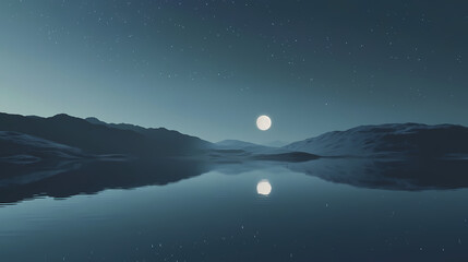 glowing celestial peaceful lagoon