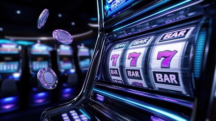 Exciting casino slot machine with spinning reels