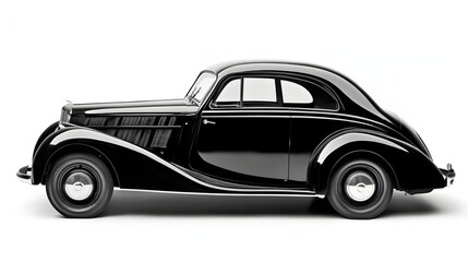 Fototapeta premium Classic black vintage car, sleek design, elegant lines.