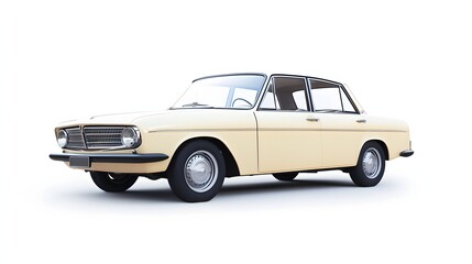 Classic cream-colored sedan, a timeless automotive design.