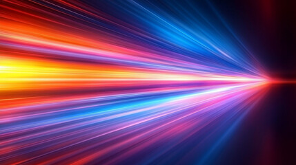 Fototapeta premium A high-speed space concept featuring accelerated motion blur of light rays in a dynamic abstract design, symbolizing technological advancement and futuristic science, with a modern minimalistic tone a