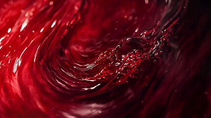 swirling red liquid