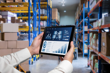 Business data dashboard provide business intelligence analytic for marketing strategy planning snugly with big data set to analyze customer demands and foreseeing business future