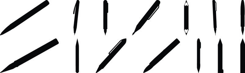 Pen silhouette set vector design big pack of writing illustration and icon
