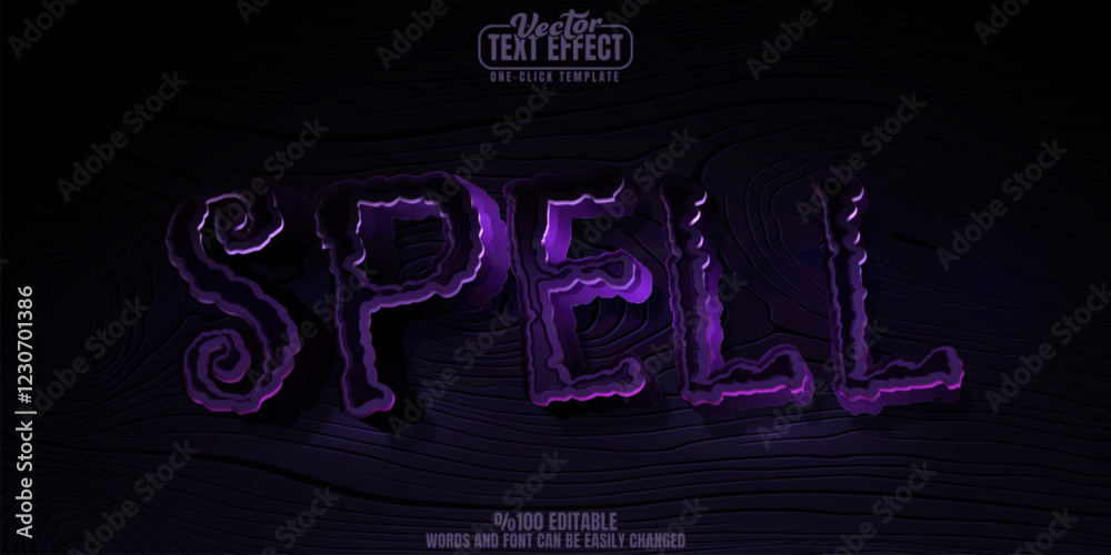 Wall mural spell editable text effect, customizable dark and magic 3d font style