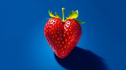 strawberry on a blue
