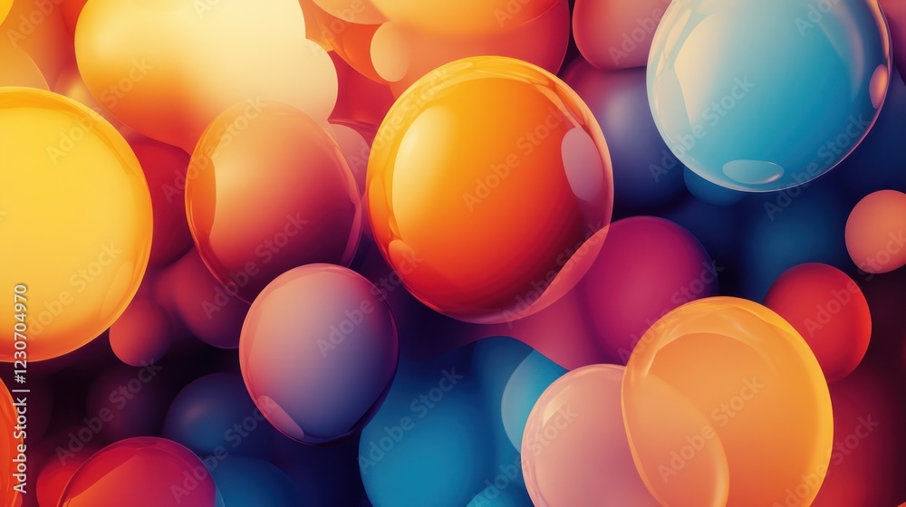 Poster abstract colorful spheres background image