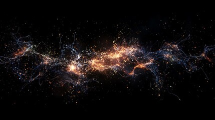 Abstract swirling light clusters in dark space