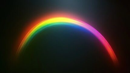 Obraz premium Abstract Rainbow Arc Glowing Dark Background