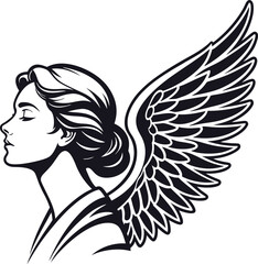 Angel women vector illustration of female