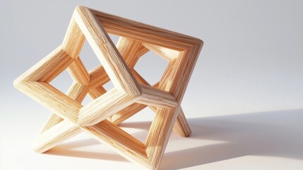 simple 3D model of a geometric structure in isometric view