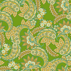 Fototapeta premium paisley floral vector illustration in damask style. seamless background