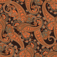 Vintage floral background. Damask paisley seamless vector pattern