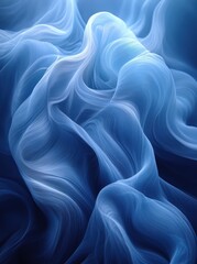 Fototapeta premium Abstract blue swirling fabric texture, design element for background