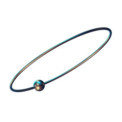 Metallic Gradient Ring with Floating Sphere – Abstract 3D, Sci-Fi Tech