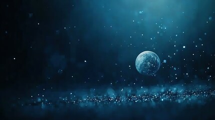Obraz premium A clear view of a star-filled night sky, with the moon prominently displayed as the focal point