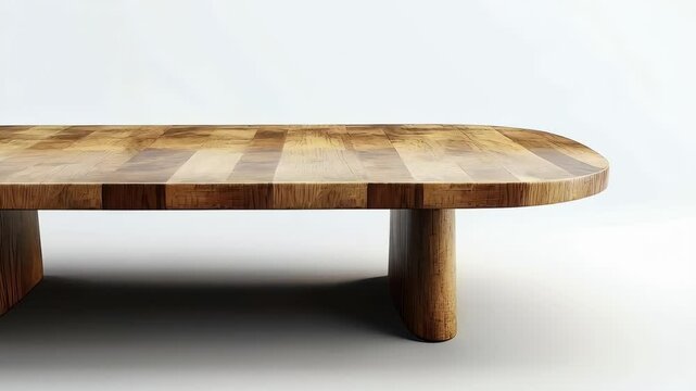 Rotating wooden table showcase with smooth transitions and elegant design