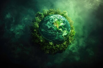 Green planet for World environment day concept