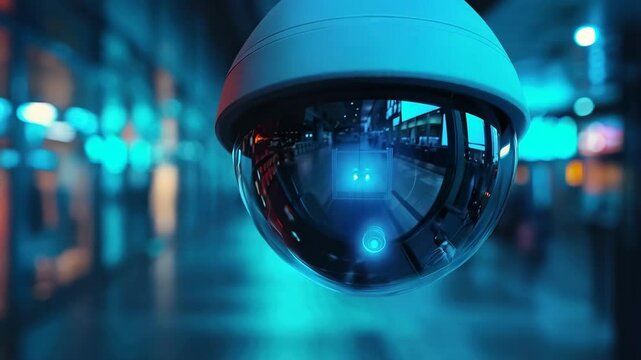 Surveillance camera monitoring in neonlit urban environment