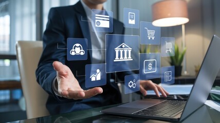 Naklejka premium Digital Banking and Fintech Innovation: A Seamless Online Financial Experience