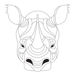 rhinoceros head logo animal. vector rhino illustration