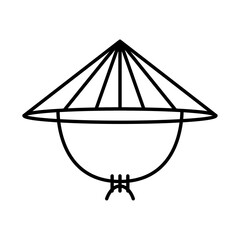 Bamboo hat icon Black and white logo