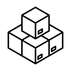 Boxes icon Black and white logo