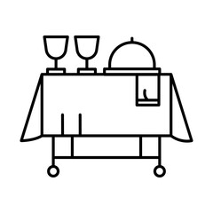 Breakfast room service icon Black and white logo