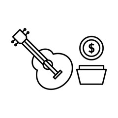 Busking icon Black and white logo