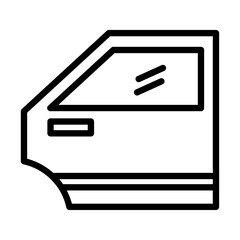 car door icon Black and white logo