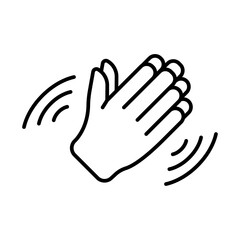 Clapping hands Black and white logo