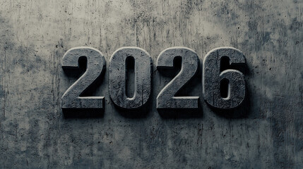 Fototapeta premium New Year 2026: Stone Carving on a Wall