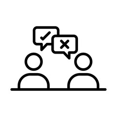 Disagreement icon Black and white logo