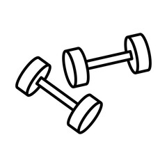Dumbbell pair icon Black and white logo