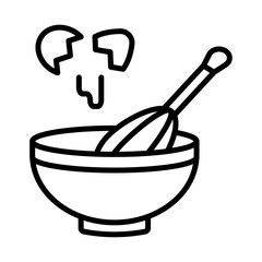 Egg beating icon Black and white logo